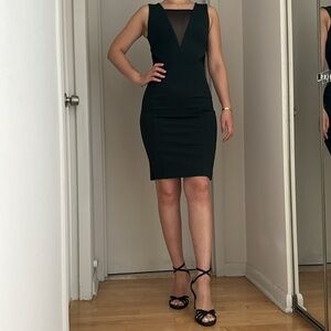 French Connection Deep Green mesh cocktail Dress size US 4